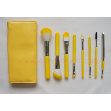 Sistema de cepillo sintético del maquillaje de la alta calidad 8PCS con el bolso de la PU